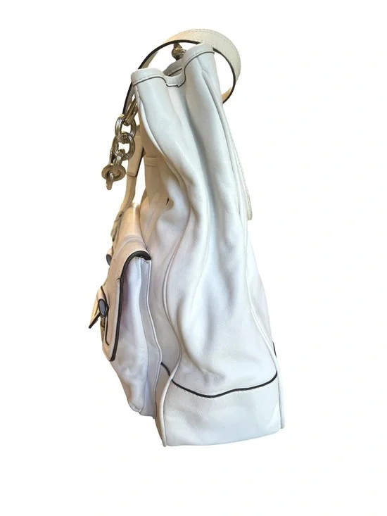 Coach Madison White Leather Sophia Satchel (Style 17924) - Picture 4 of 14